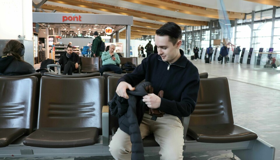 Optimistisk før oppholdet i Spania. Daniel på Gardermoen